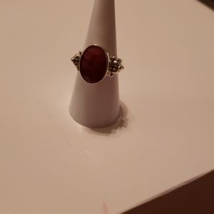 Ladies Sterling Silver Ruby Ring.